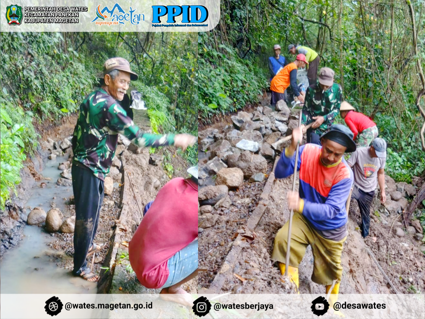 PENANGGULANGAN TALUD SALURAN SEMENDAK AMBROL SECARA SWADAYA