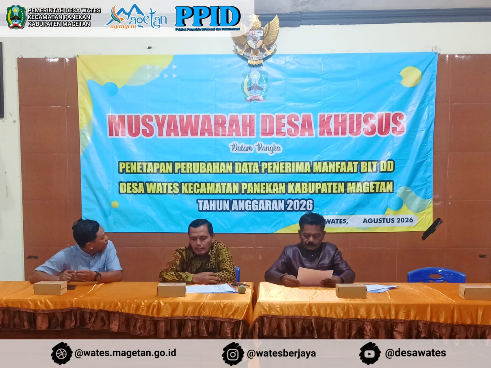 MUSYAWARAH DESA KHUSUS PENETAPAN PERUBAHAN DATA PENERIMA MANFAAT BLT DD KE II DESA WATES TAHUN ANGGARAN 2026