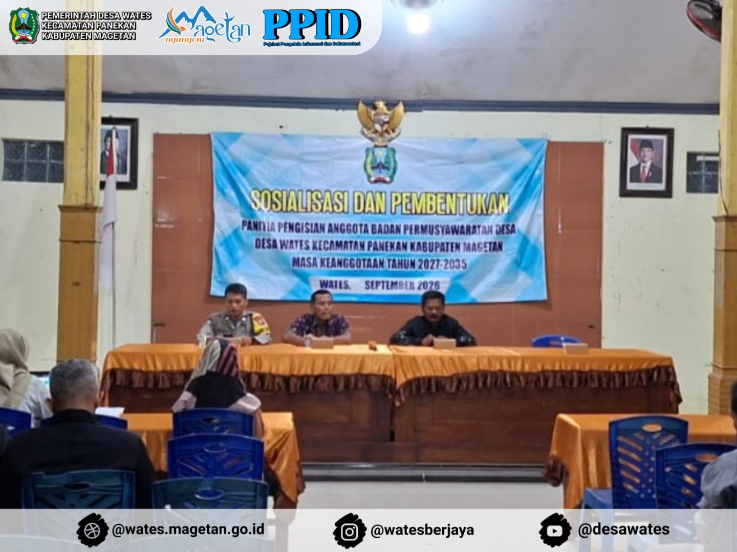 MUSYAWARAH DESA DALAM RANGKA SOSIALISASI DAN PEMBENTUKAN PANITIA PENGISIAN ANGGOTA BPD DESA WATES KEANGGOTAAN TAHUN 2027 SAMPAI DENGAN 2035